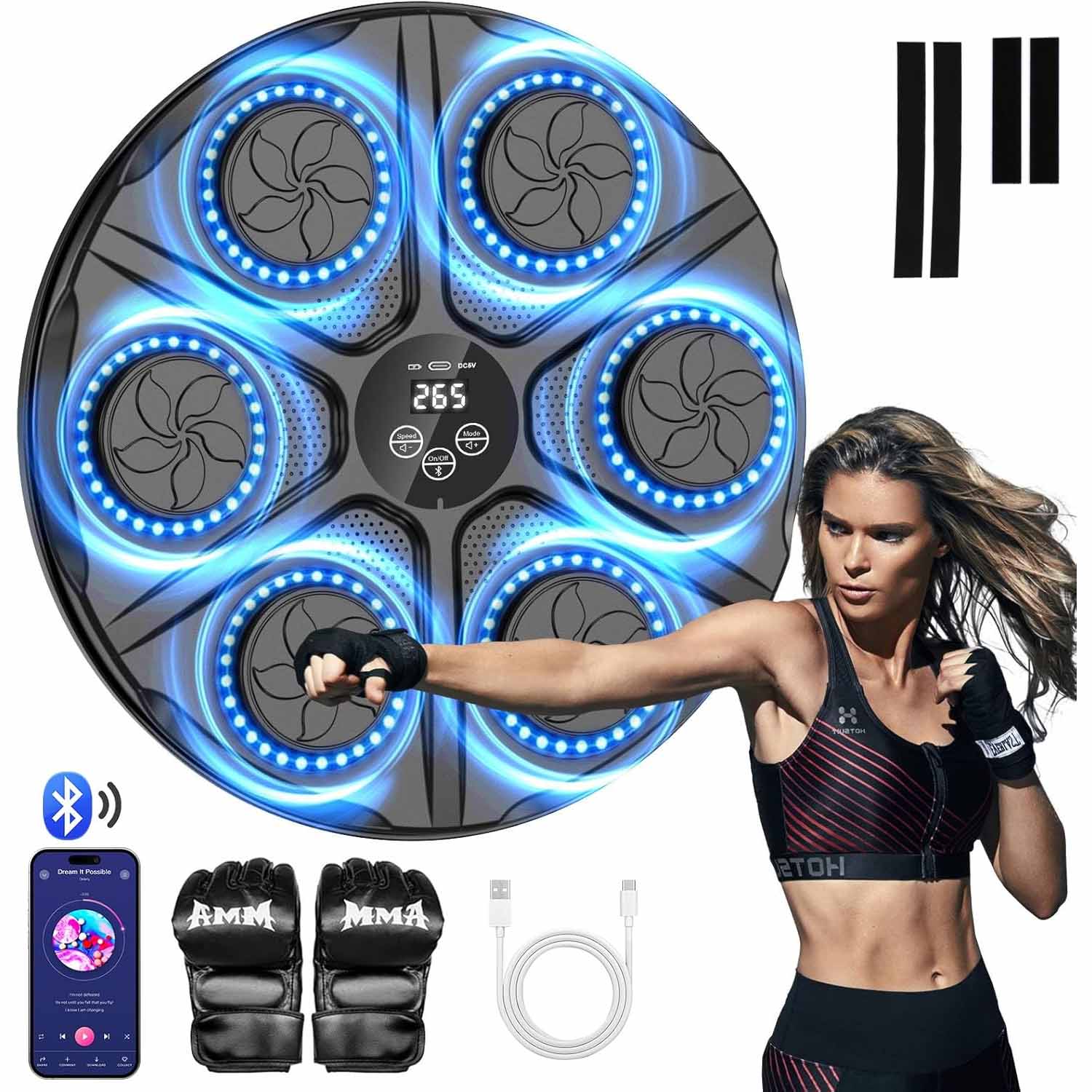 Boxerský Štít Music Boxing Machine Bluetooth Hudební Stěna Tréninková