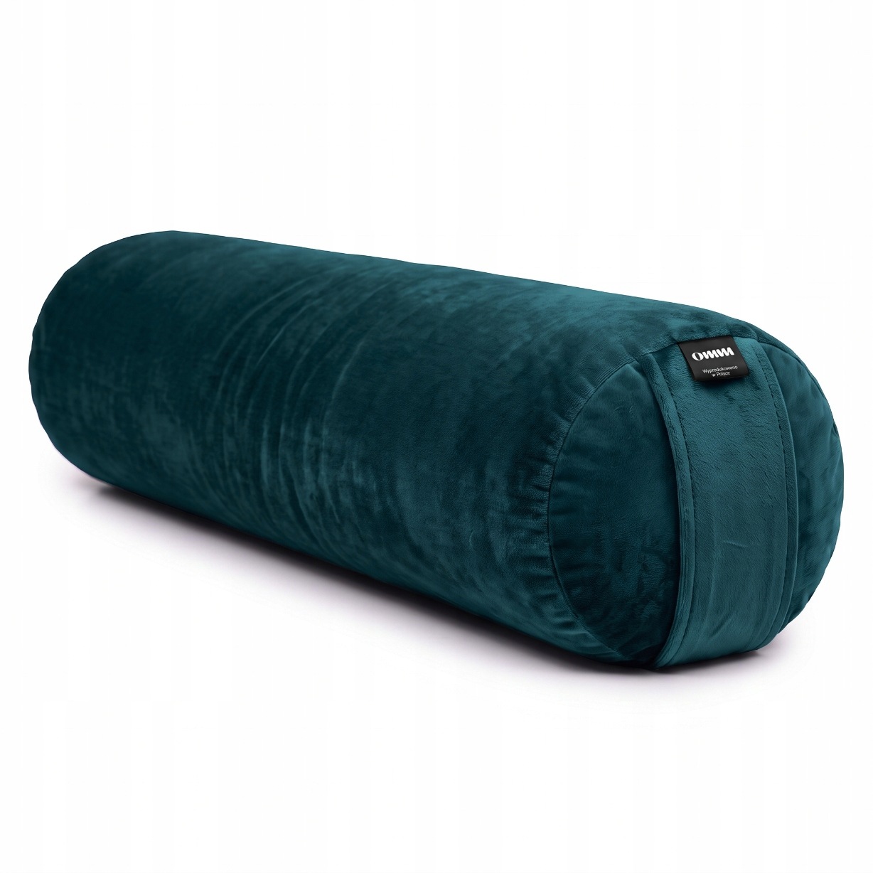 Váleček na jógu Bolster Omm Yoga Velur s pohankovou slupkou 70x20 cm Tyrkysový