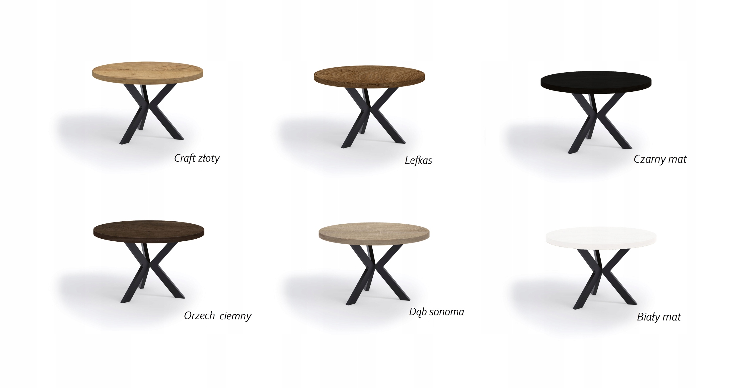 Stół okrągły INDUSTRIAL metalowa noga loft 110/150 Kształt blatu okrągły