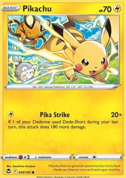 Oryginalna Karta Pokemon Silver Tempest - Pikachu SIT 049