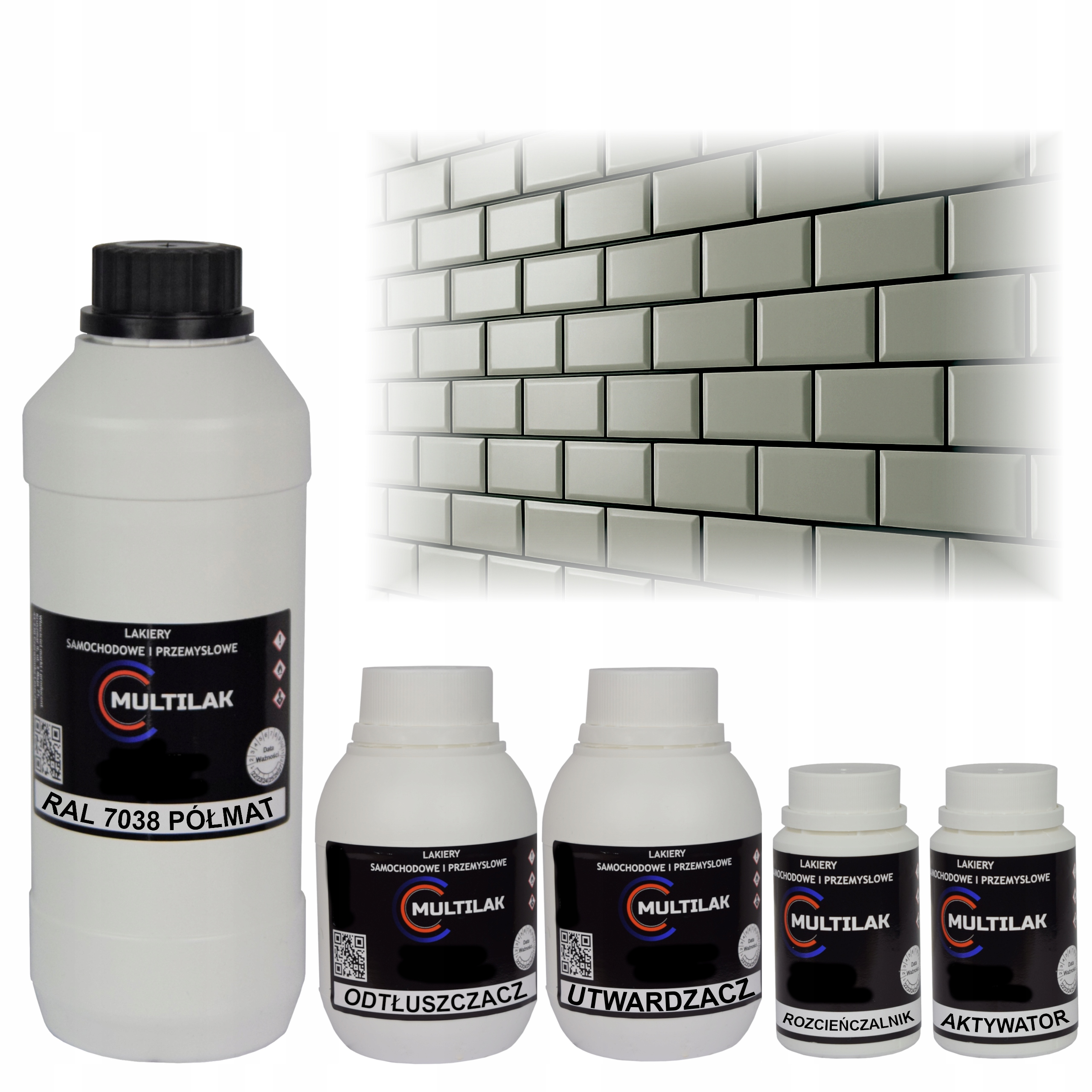 Lak farba Ral 7038 na glazúru dlaždíc a dlaždíc na valček, štetec 1L Polomat