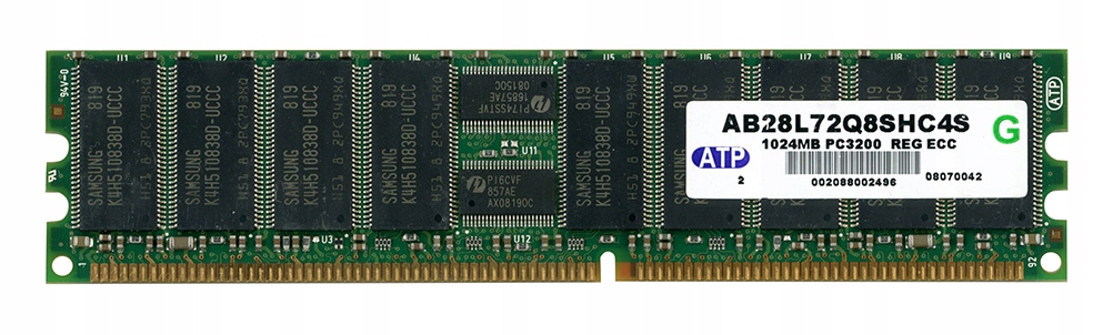 Atp AB28L72Q8SHC4S 1GB DDR-400MHz Reg Ecc CL3