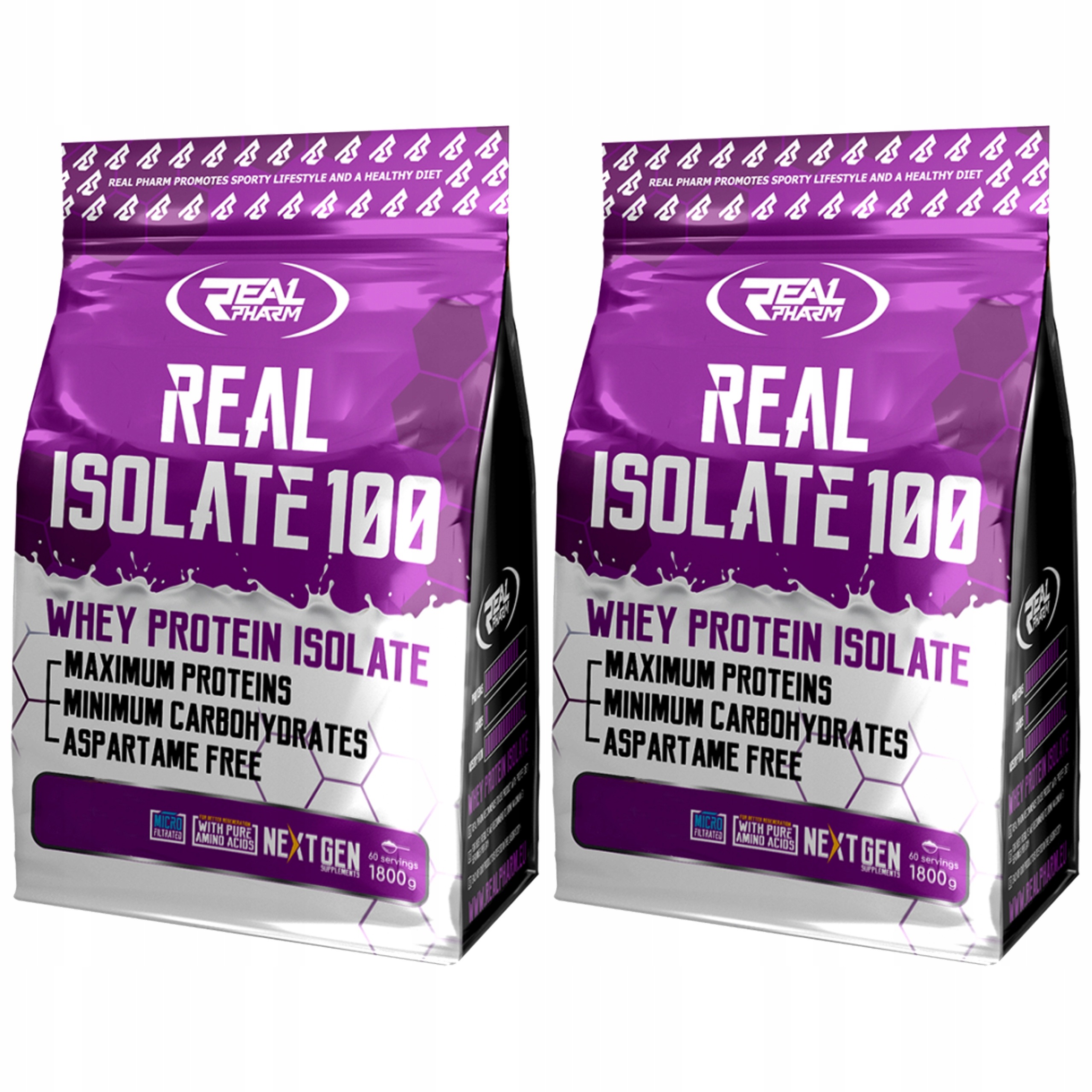 2x Real Pharm Real Isolate 1800 g Proteinový Izolát Wpi