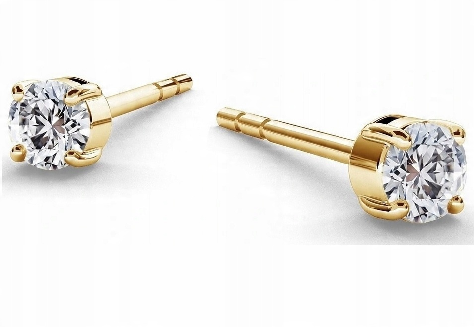 

Swarovski Cyrkonia 3 mm Kolczyki Złote Kryształowe