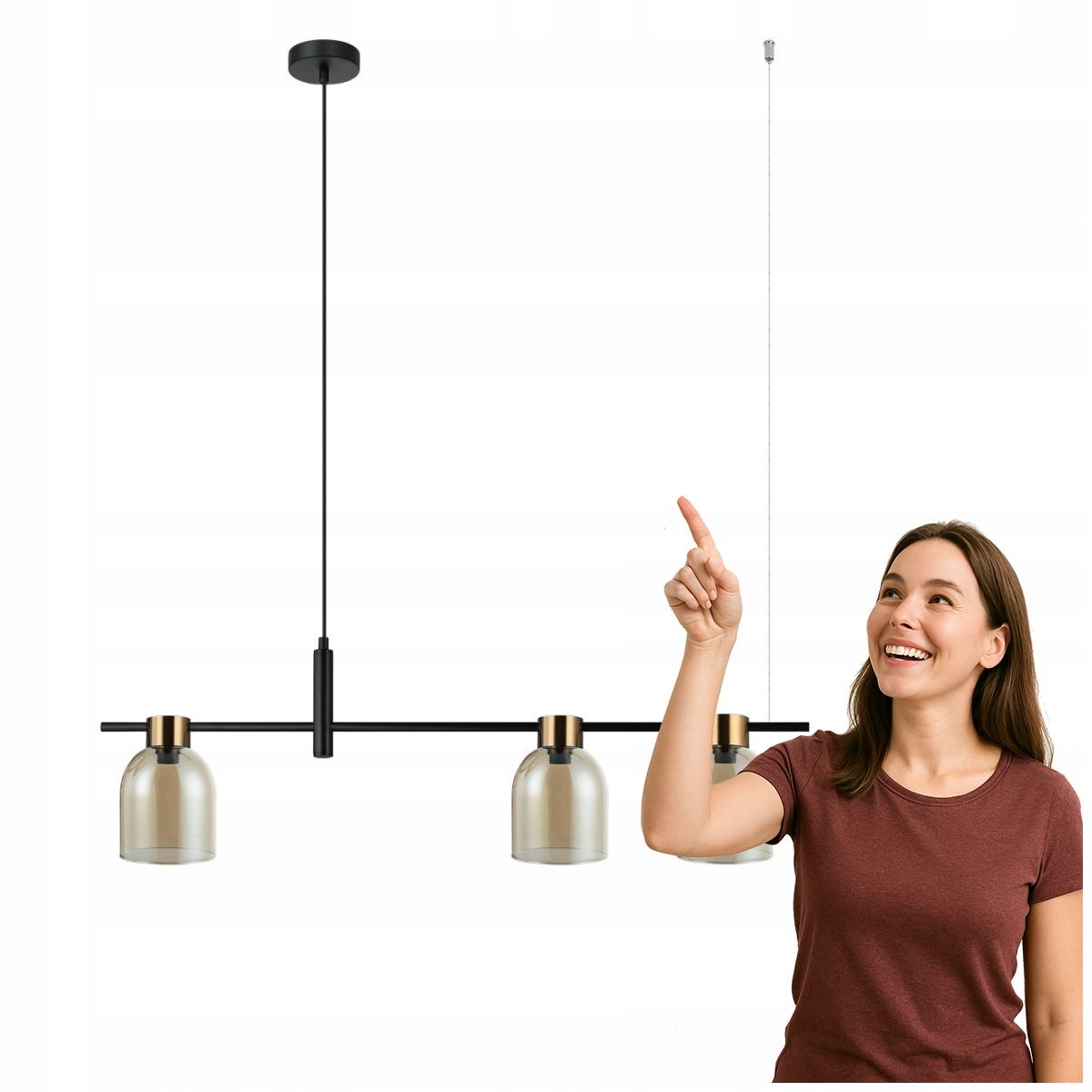 Závesná lampa Servio s jantárovým tienidlom Moderná Italux