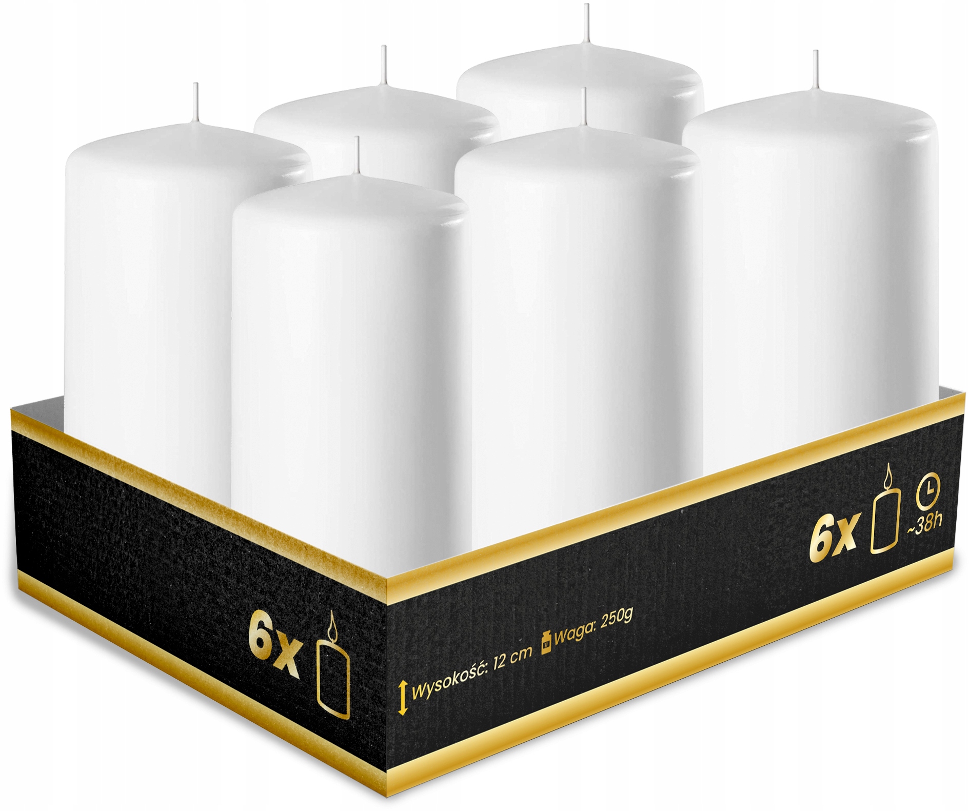 

Zestaw 6X Świeczki Zestaw Biała Świeca Walec 12CM