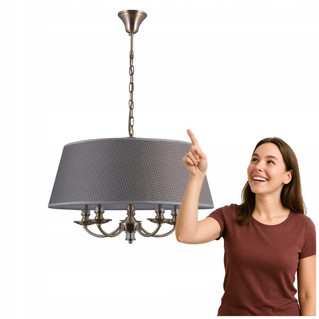 Zanobi Italux Klasická závěsná lampa na 5 žárovek E14