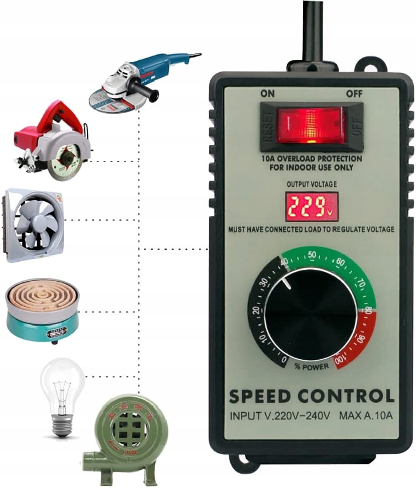 Regulator obrotów silnika mocy napięcia 2000W 230V