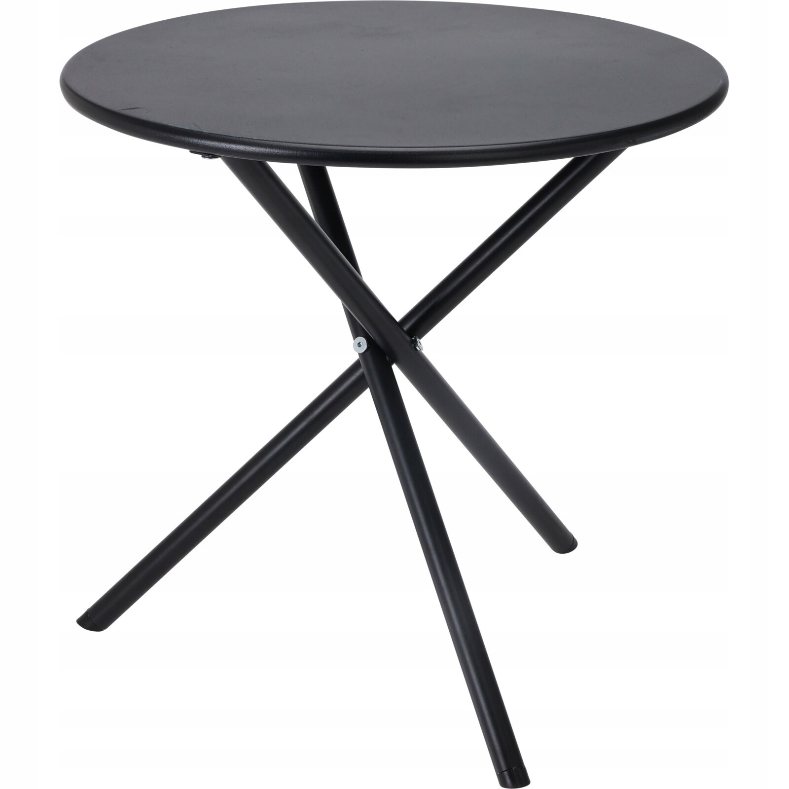 Kovový zahradní stolek, Ø 48 cm, černý