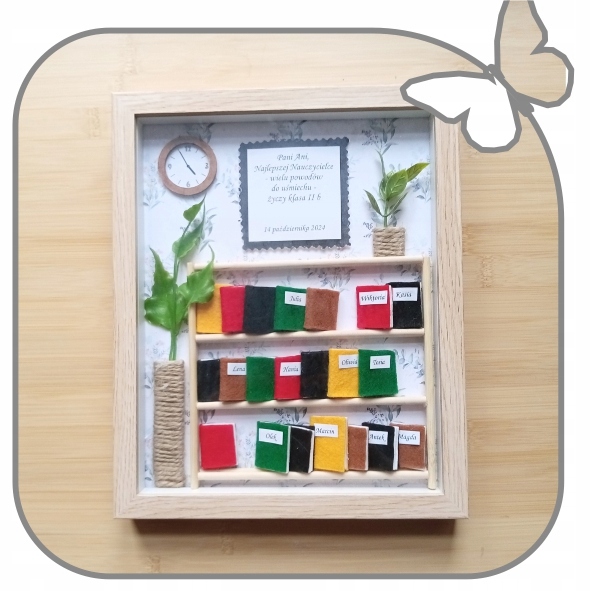 Poděkování učiteli jména dětí 3D knihovna s knihami dárek