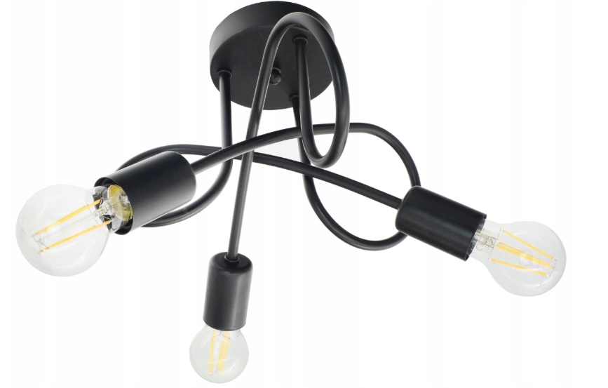 Żyrandol lampa Supeł czarna lub biała do jadalni kuchni pokoju dziecka Loft