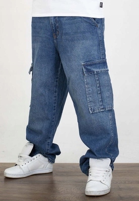 Kalhoty I8 Denim BAG103 Baggy Cargo modré
