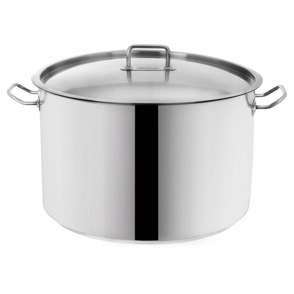 Garnek Stalowy Premium Duży do Gotowania Gastronomiczny z Pokrywką 40cm 30L