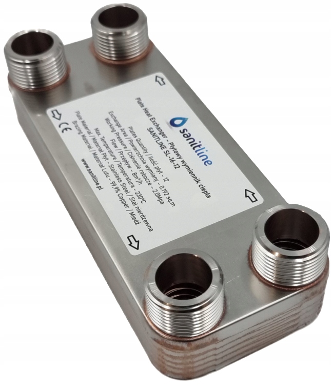 Výmenník Tepla Sanitline 12 Doskový Výkon 20 kW 4x 1" Cal