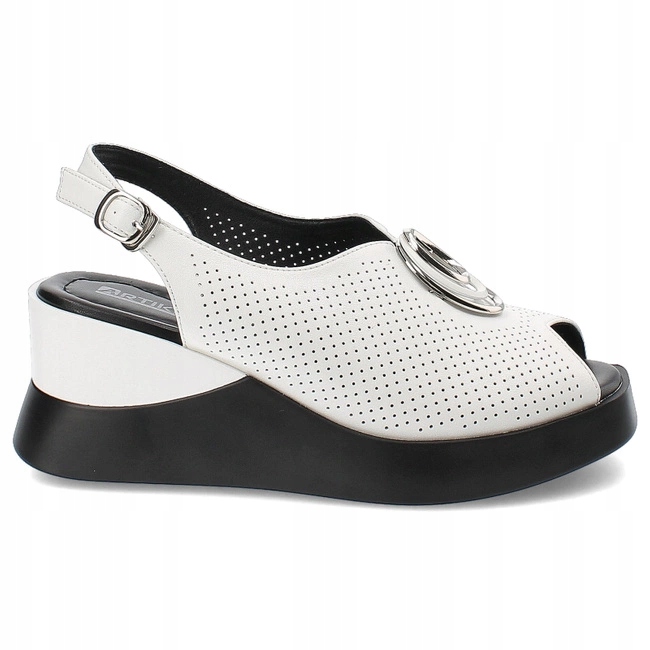 Dámské sandály na klínku Artiker 54C1352 Bílé 40, Bílá