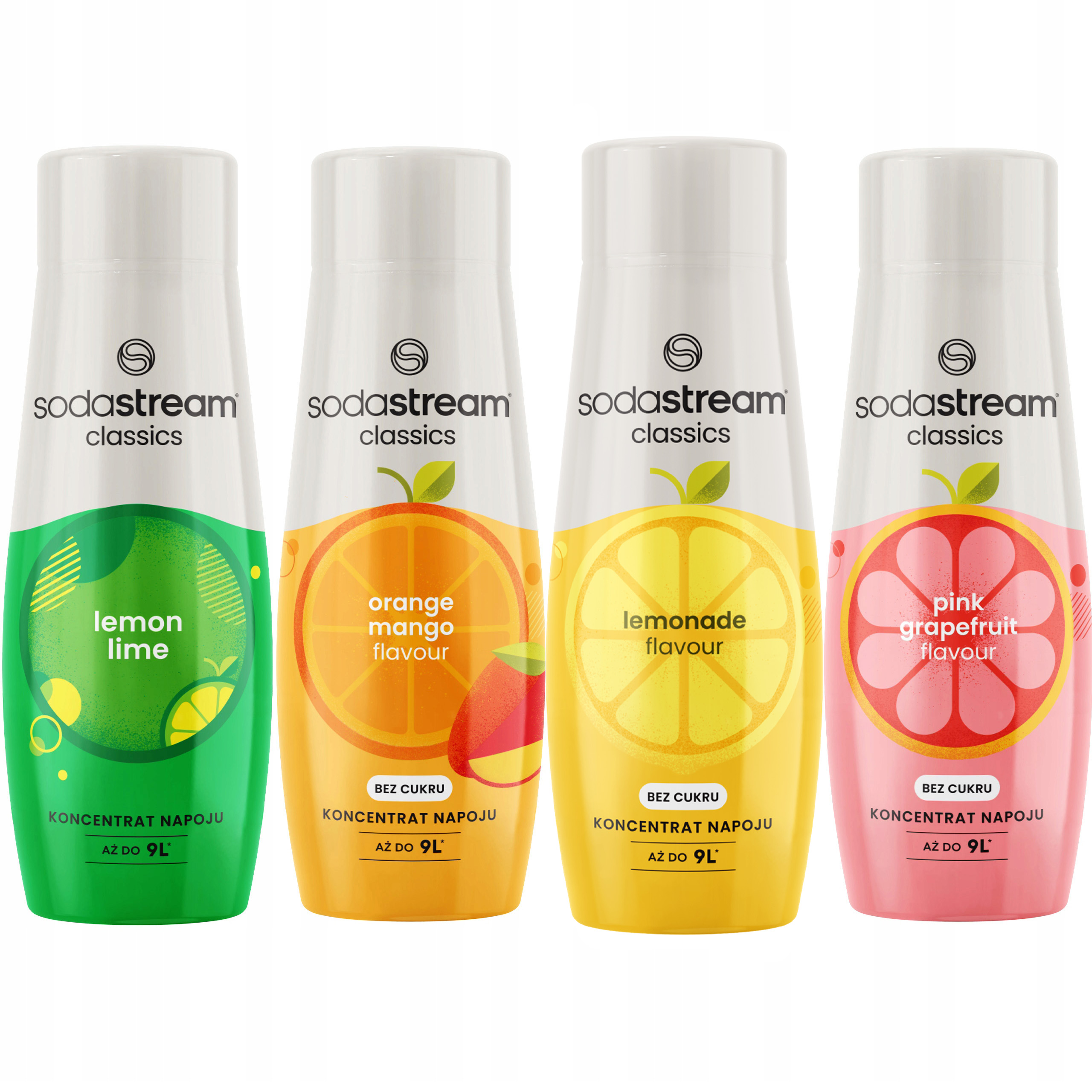 Sodastream Syrop Koncentrat Lemoniada Cytryna-Limonka Mango zestaw 4 smaki