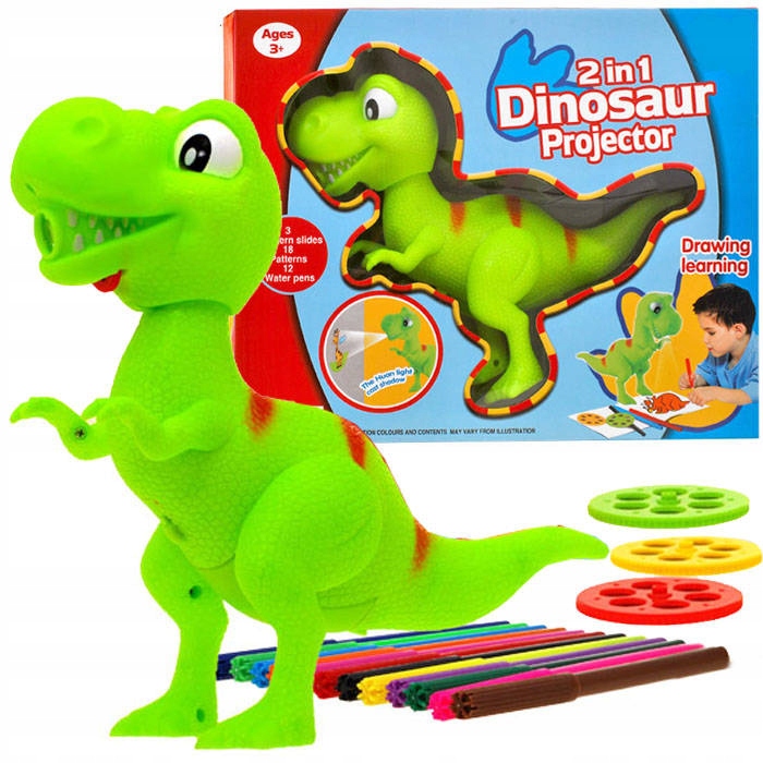 DINOZAUR T-REX RZUTNIK PROJEKTOR PISAKI