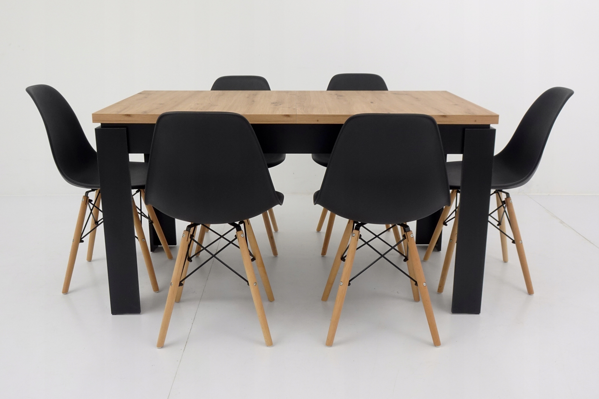 Zestaw 6 krzeseł i stół 80x140/180 cm BLAT ARTISAN Liczba krzeseł w zestawie 6