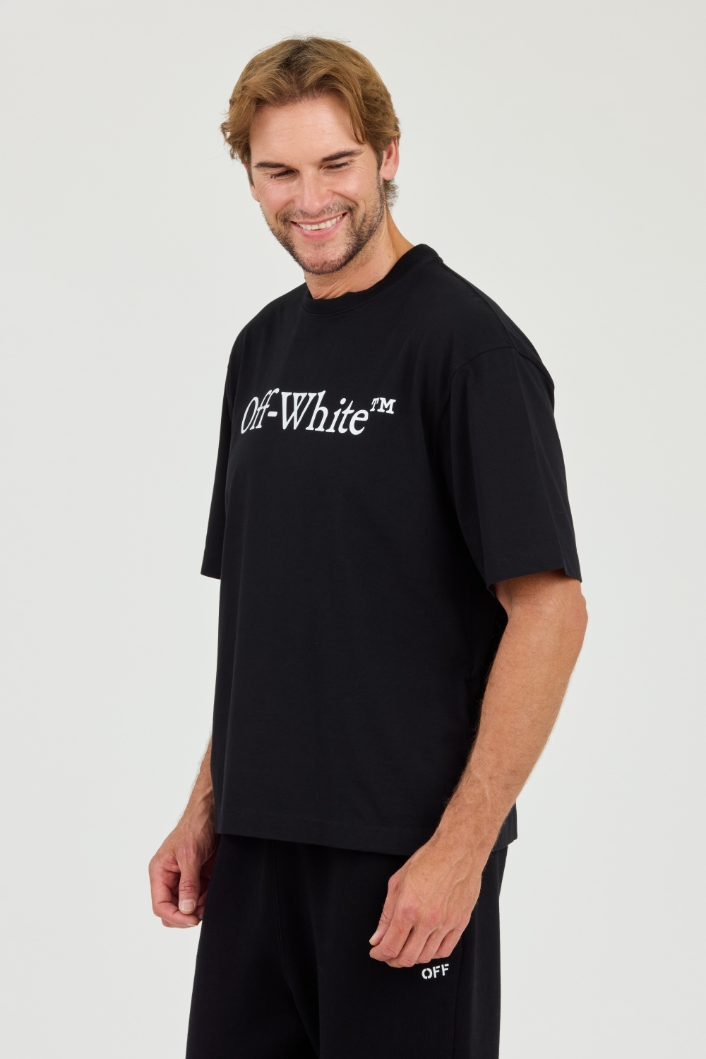 OFF-WHITE Czarny t-shirt Big Bookish Skate XXL