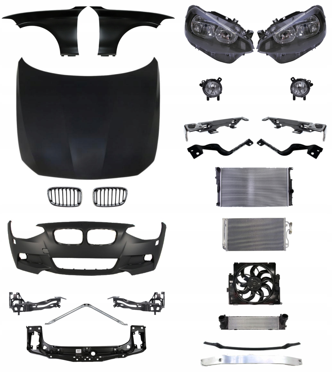 BMW F20 M Pakiet 11-15 Zderzak Pas Maska Belka ZESTAW CZĘŚCI