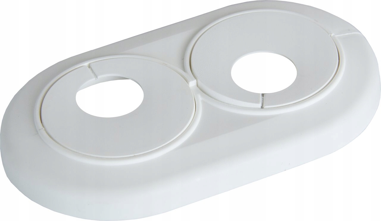 Rozeta maskująca osłona rur podwójna fi 16 BIAŁA