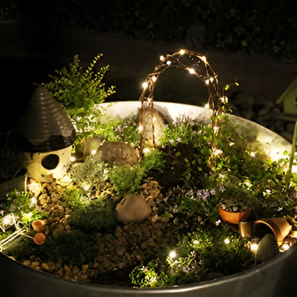 Solarne Gwiezdne Lampki Ogrodowe Na Drzewo Płot Balkon 16 Stóp 50 LED — miniatura 5