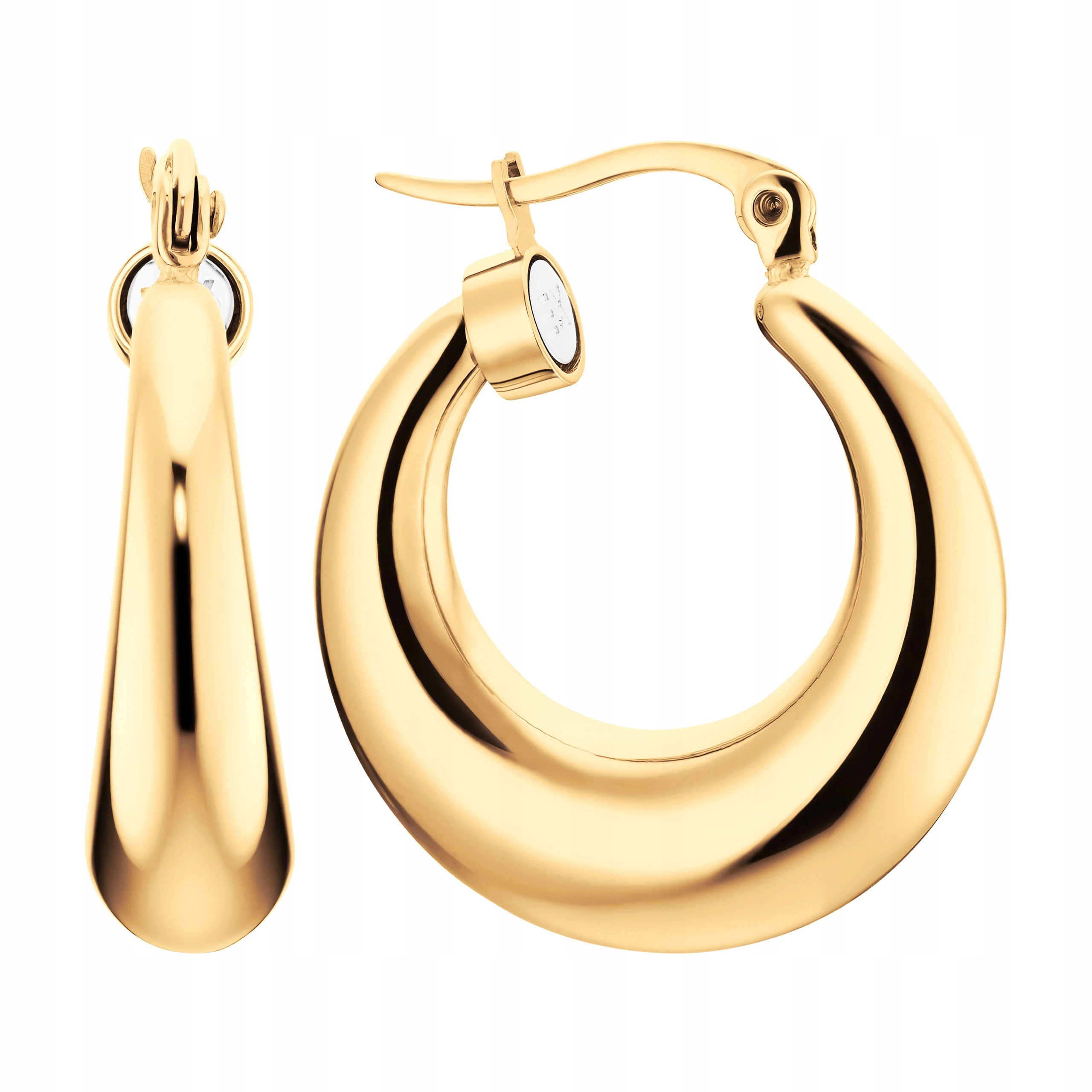 Nadčasové magnetické Náušnice Kola Zlatá Závěsná Ocel zlatá barva