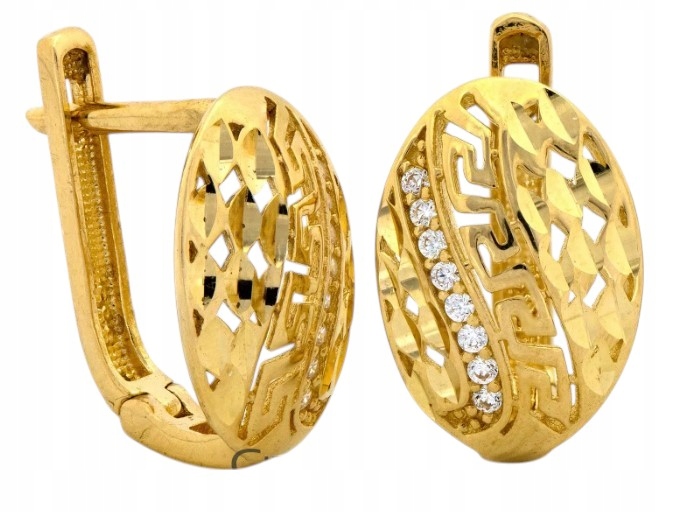 Náušnice zlaté Au 585 Ažurové se zirkonem KL7750A