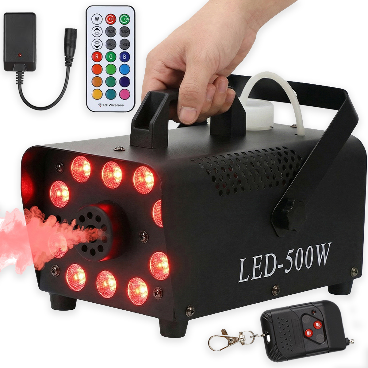 Generátor Vertikálního Kouře, Mlha, Silný Kouř 10 Led Diod Rgbw Dálkové Ovládání