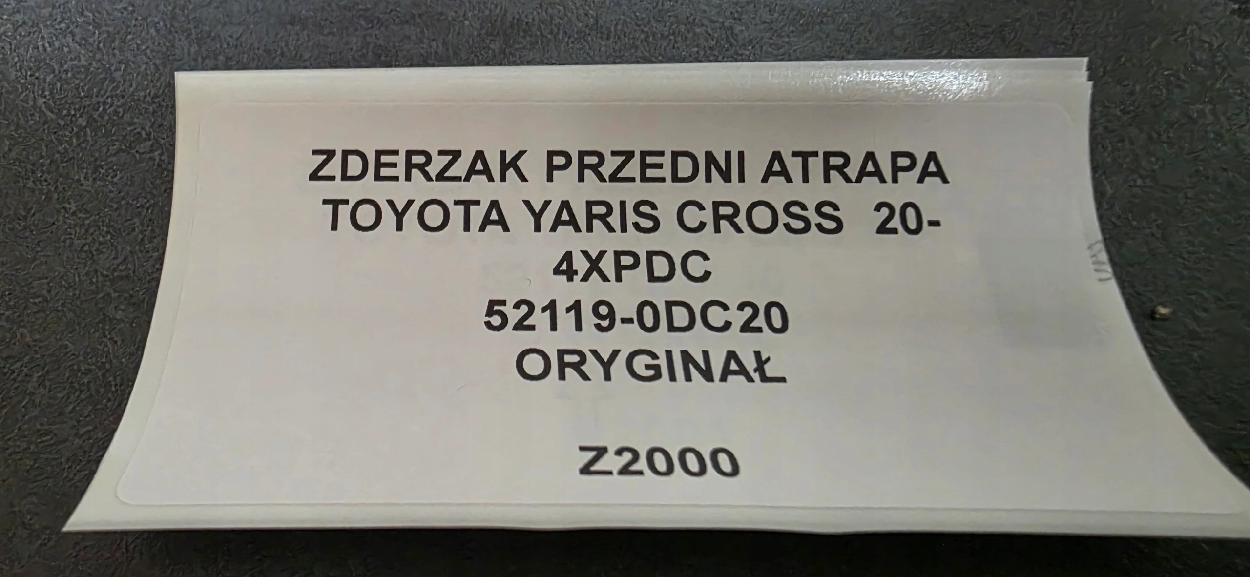 front bumper grille TOYOTA YARIS CROSS 20- 4XPDC original 52119-0DC20