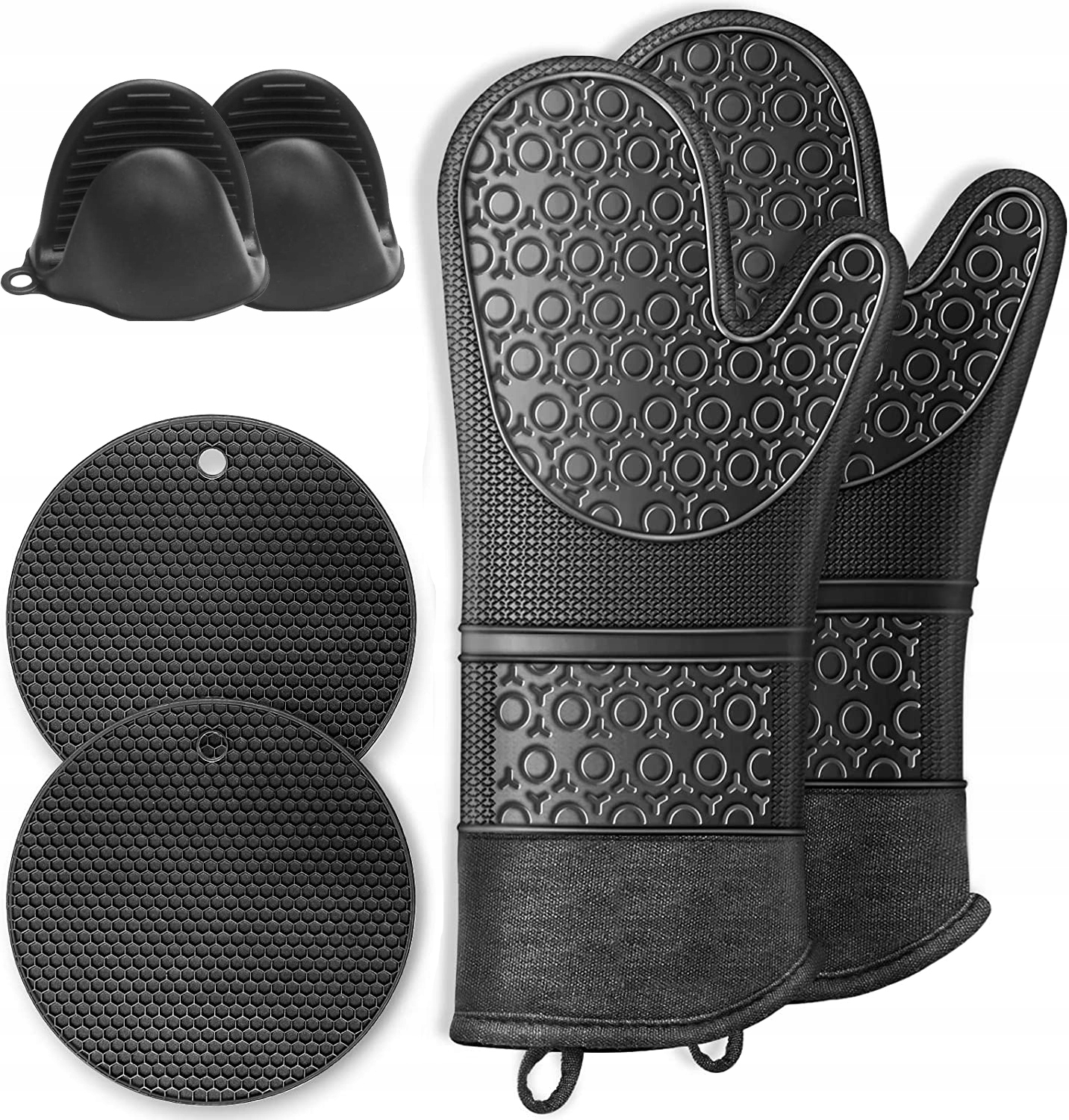 

Silikonowe Rękawice Kuchenne Z Antypoślizgiem 6szt