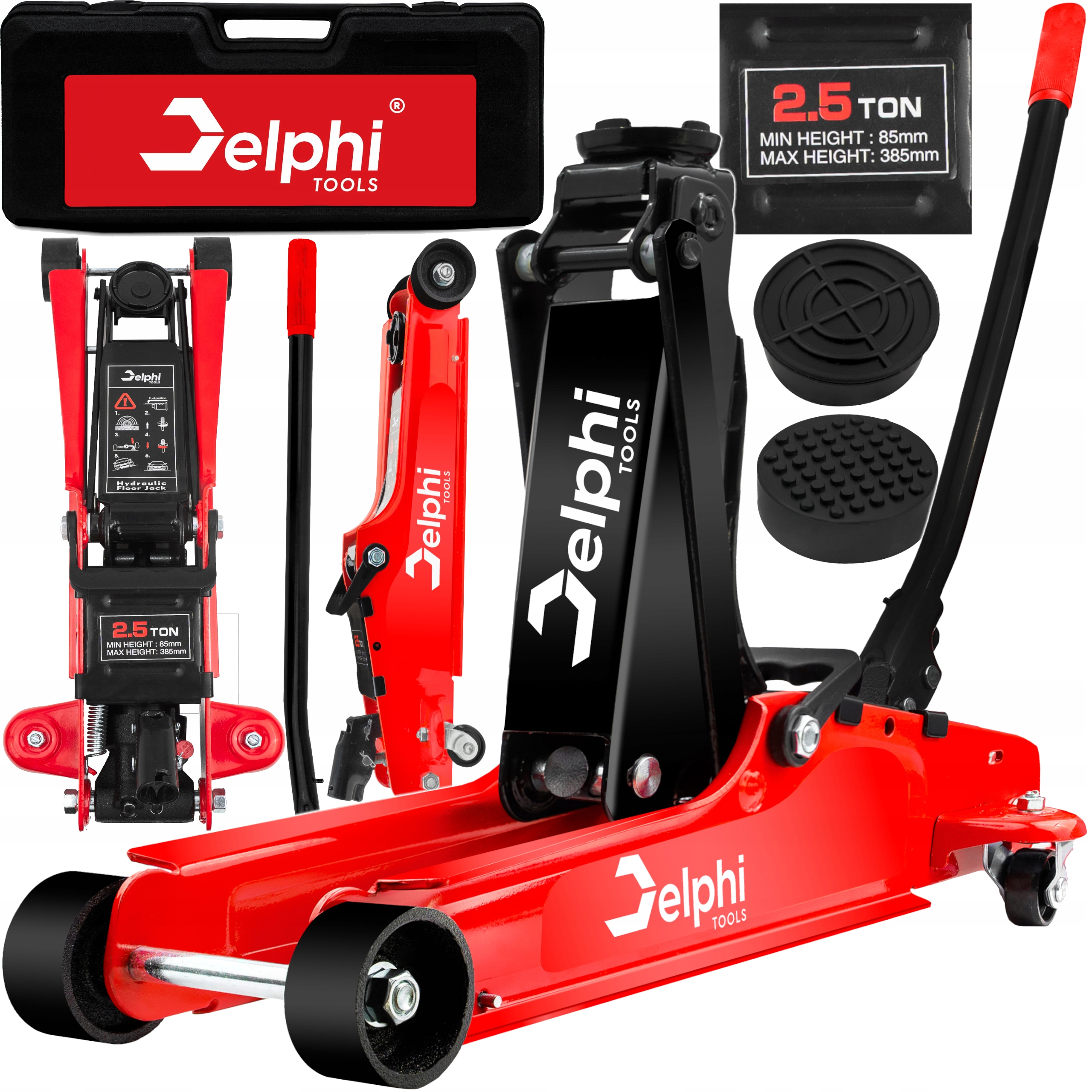 Automobilový Zdvihák Žaba Hydraulický Pákový Nízkoprofilový 2,5T Guma