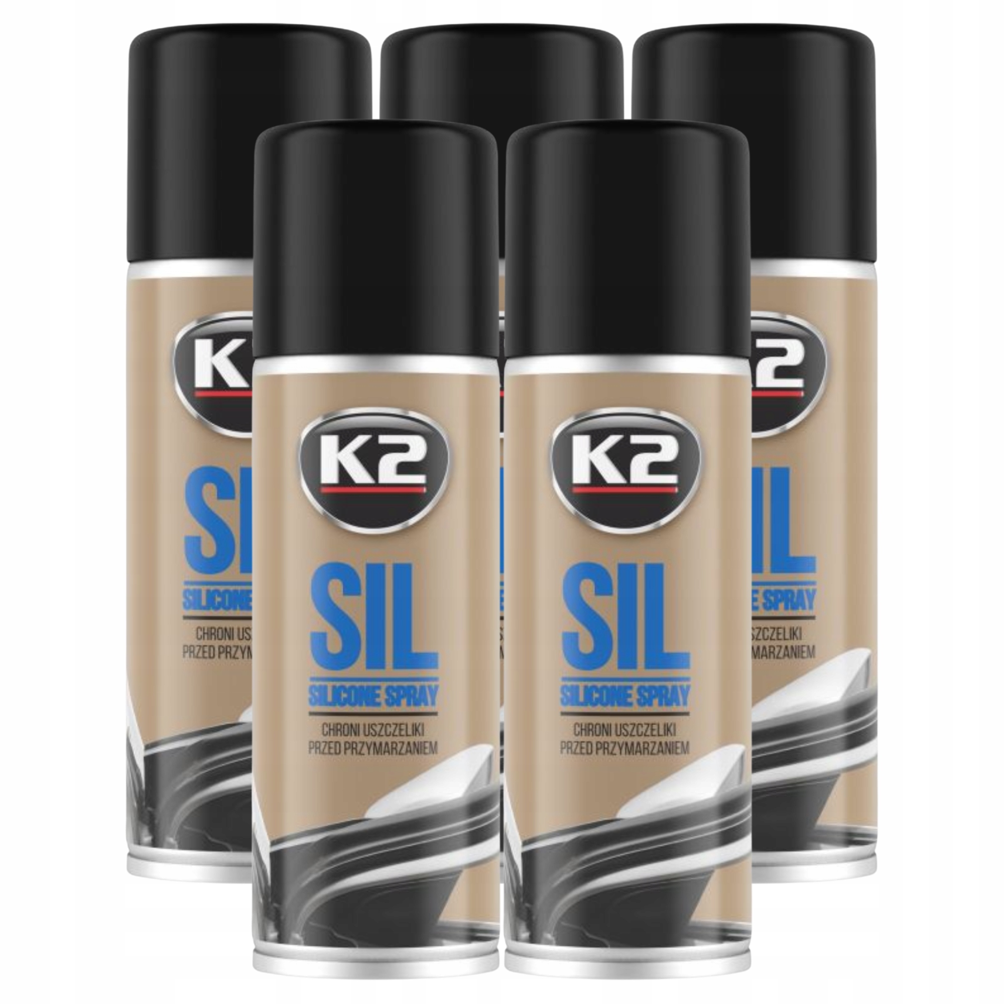 Silikon uszczelek samochodowych auta zime spray środek K2 Sil 150ml x5