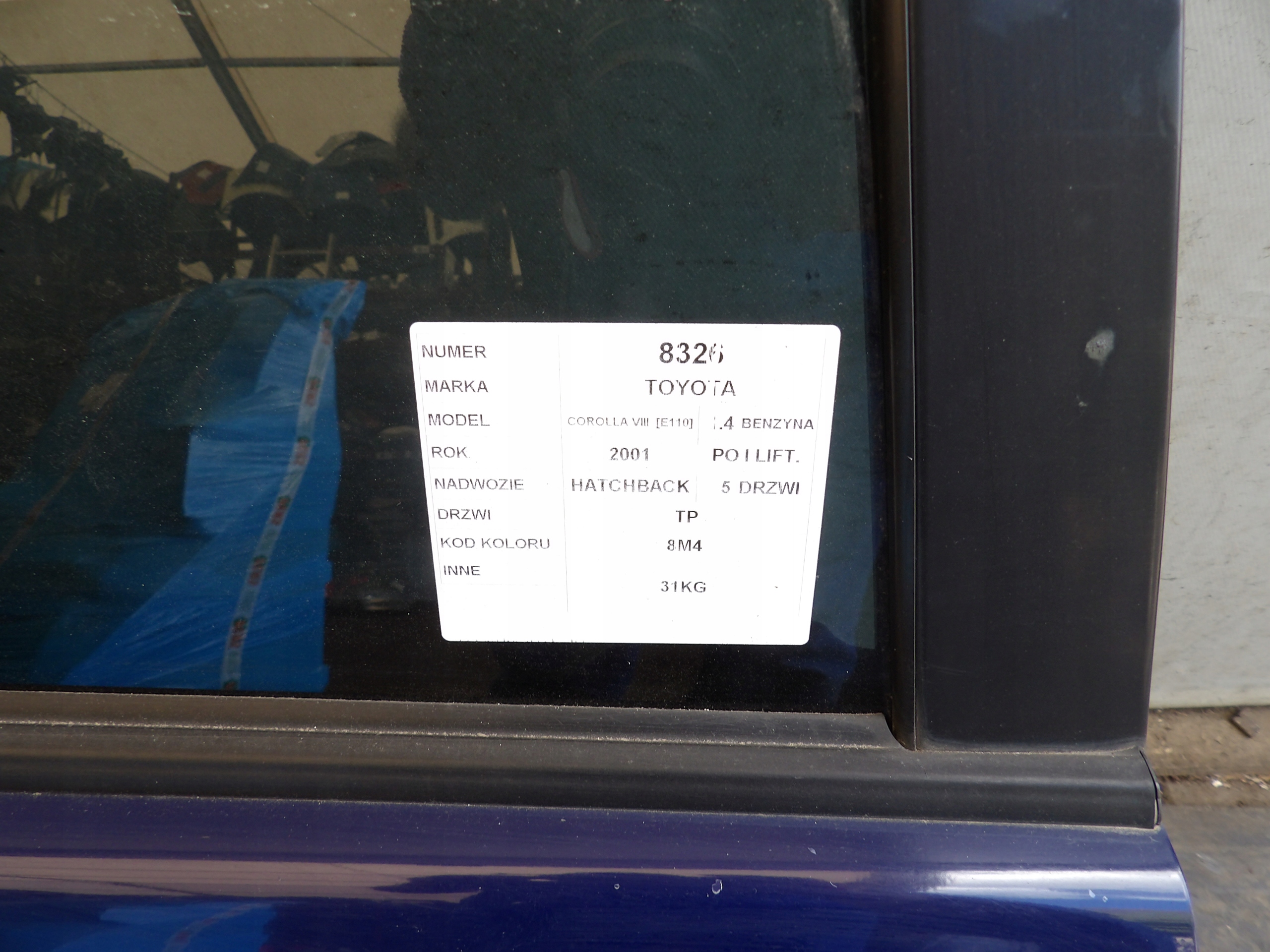 Toyota Corolla E11 door rear. right 8M4