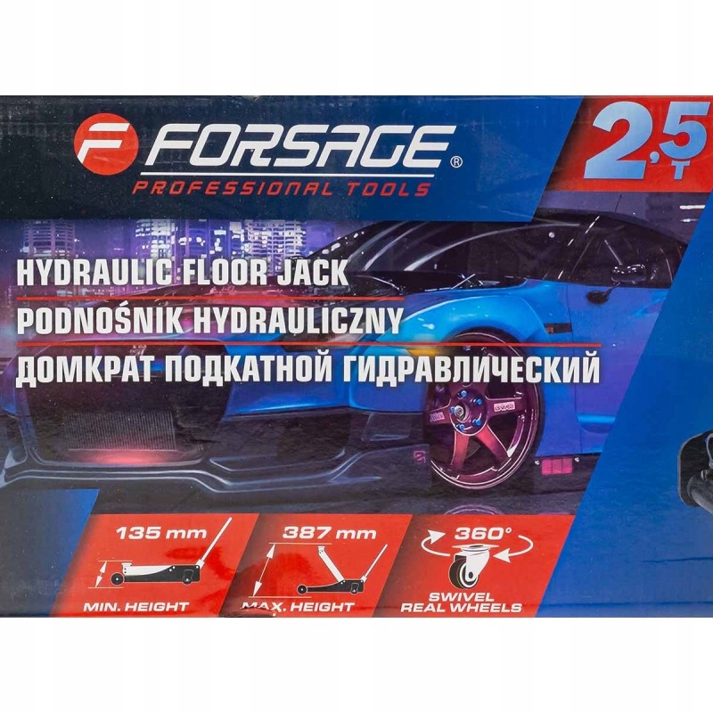 PODNOŚNIK SAMOCHODOWY ŻABA HYDRAULICZNY LEWAREK ŻABA 2,5T+GUMA Udźwig 2.5 kg