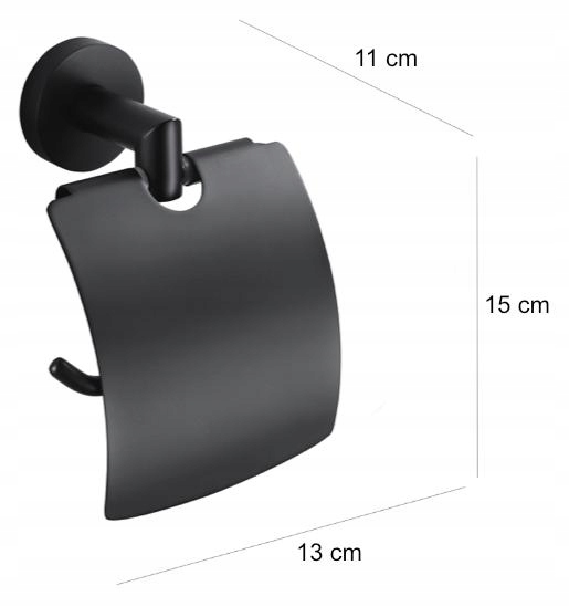 Uchwyt na papier toaletowy czarny STELLA 07.440-B Kolor czarny