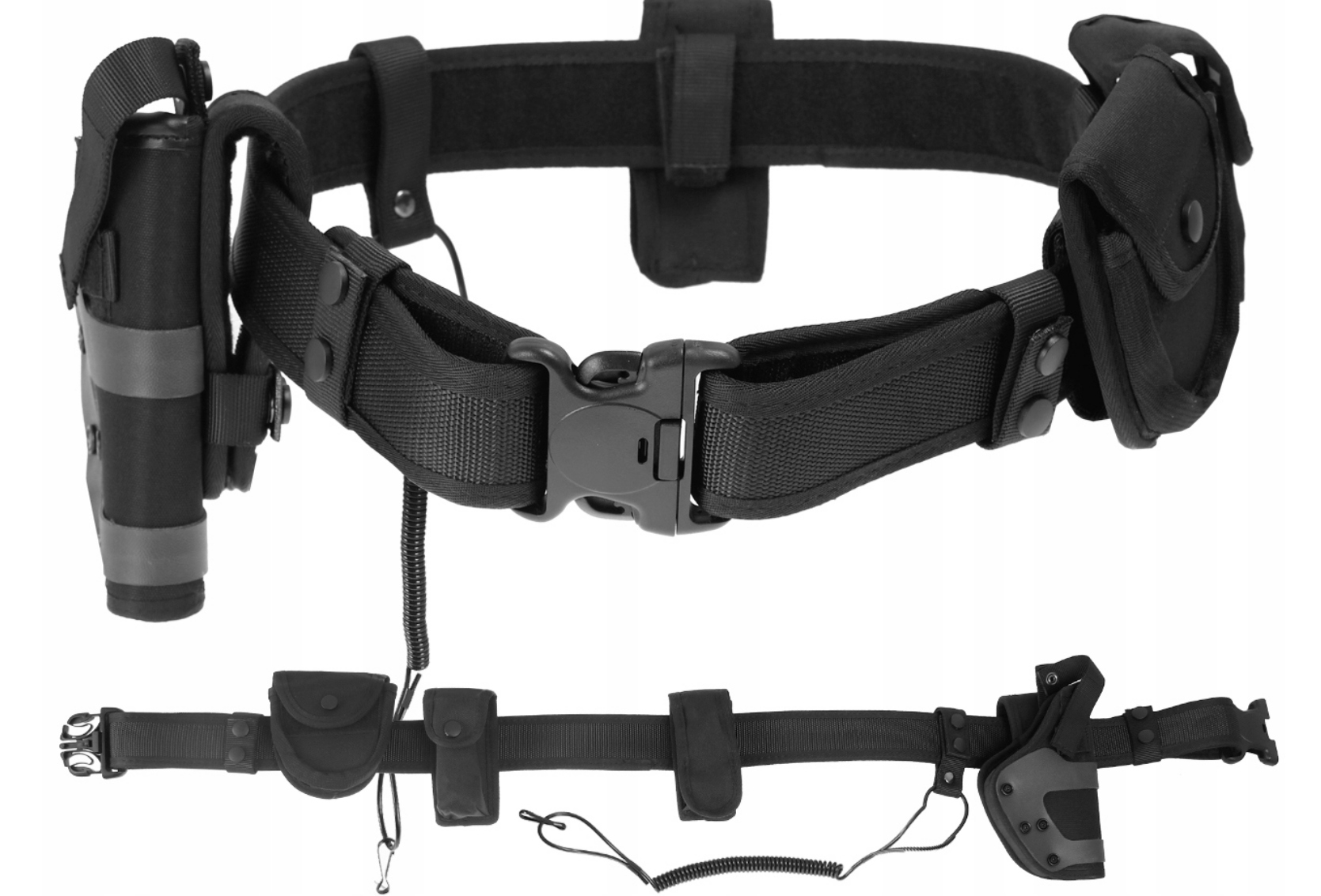 Pas oporządzeniowy bojowy taktyczny z klamrą Mfh Security 8 elementów Black