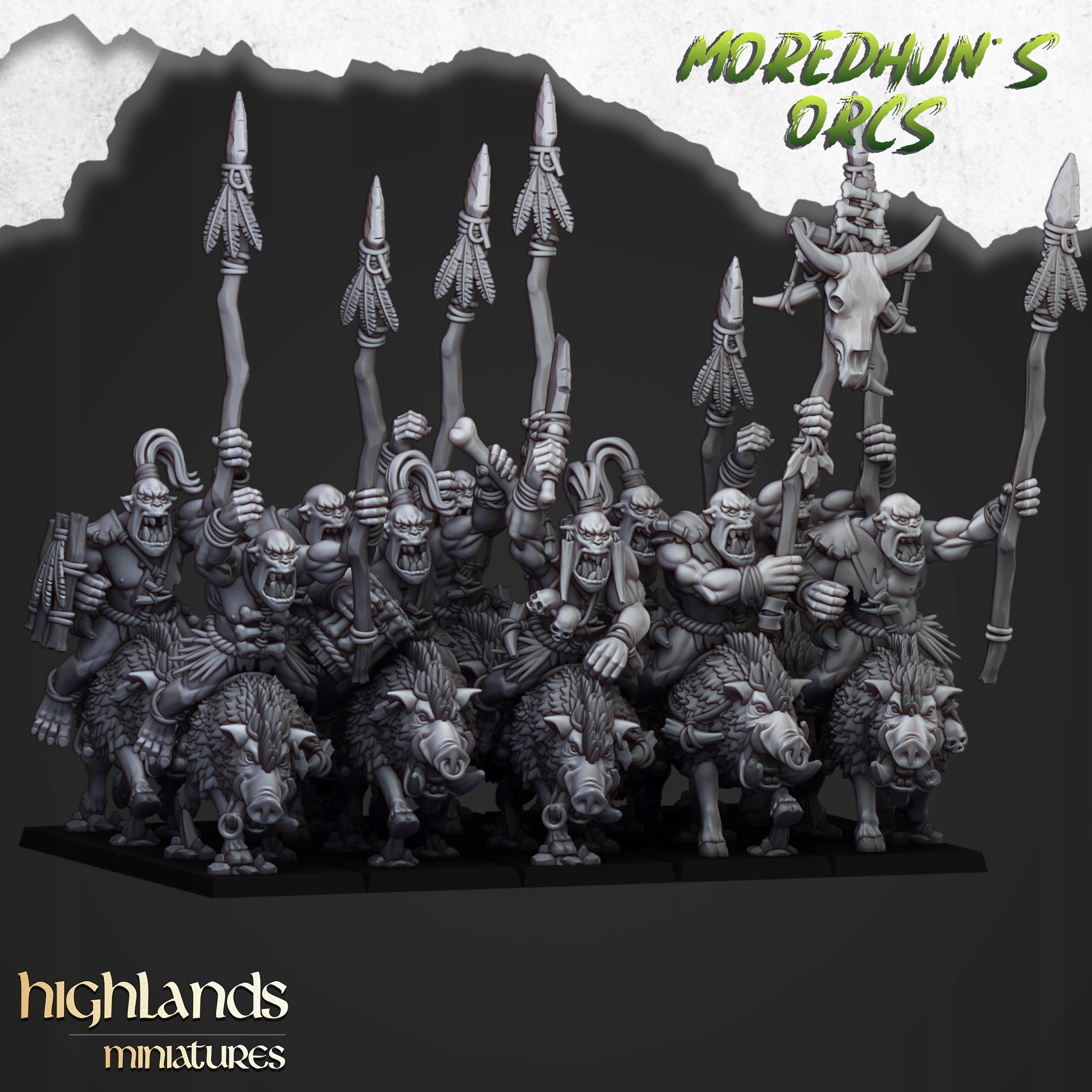 Mounted Cave Orcs Highlands Miniatures