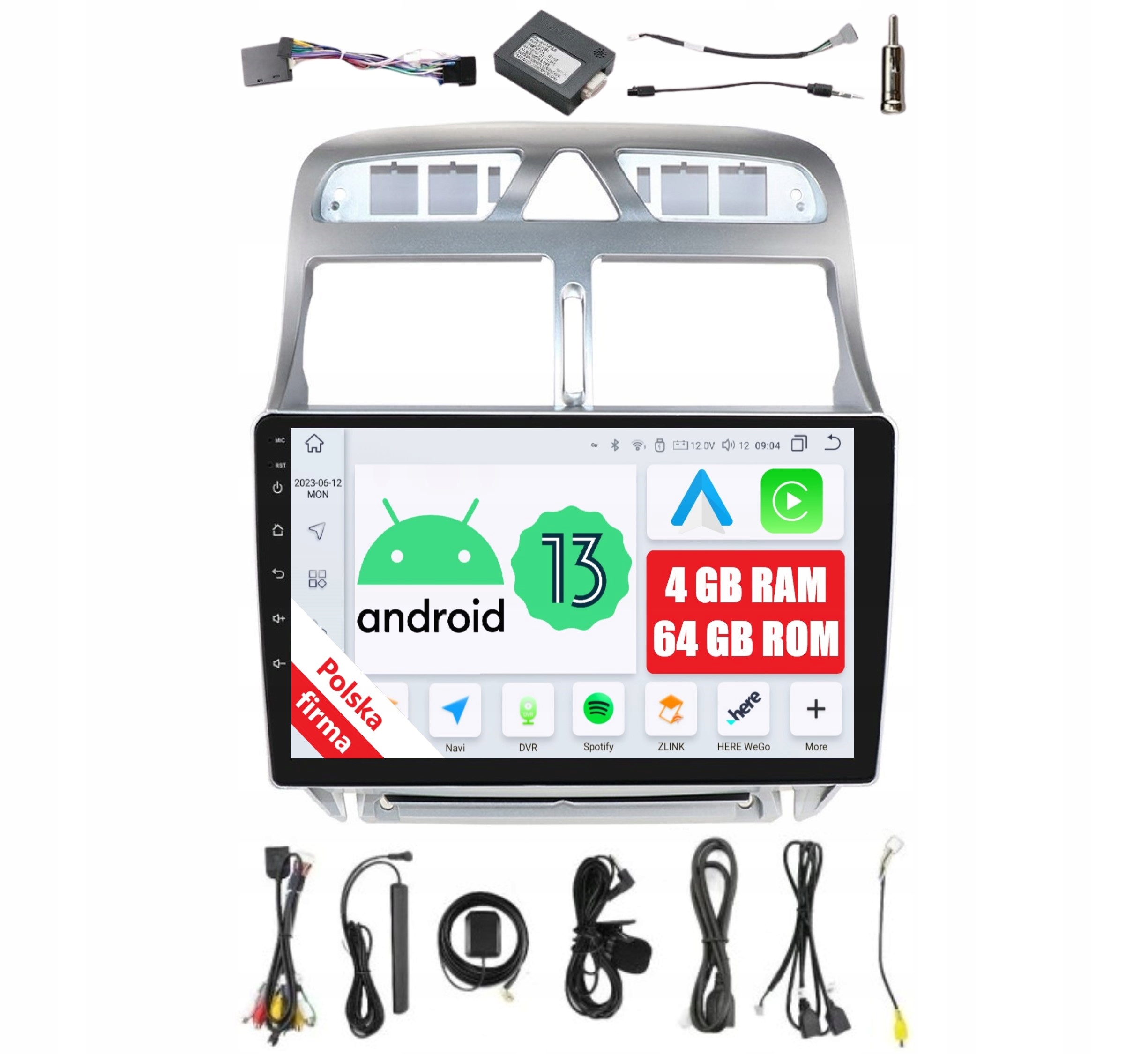 Rádio 2DIN Navigácia Android Peugeot 307 4/64 Gb Dsp Carplay Lte