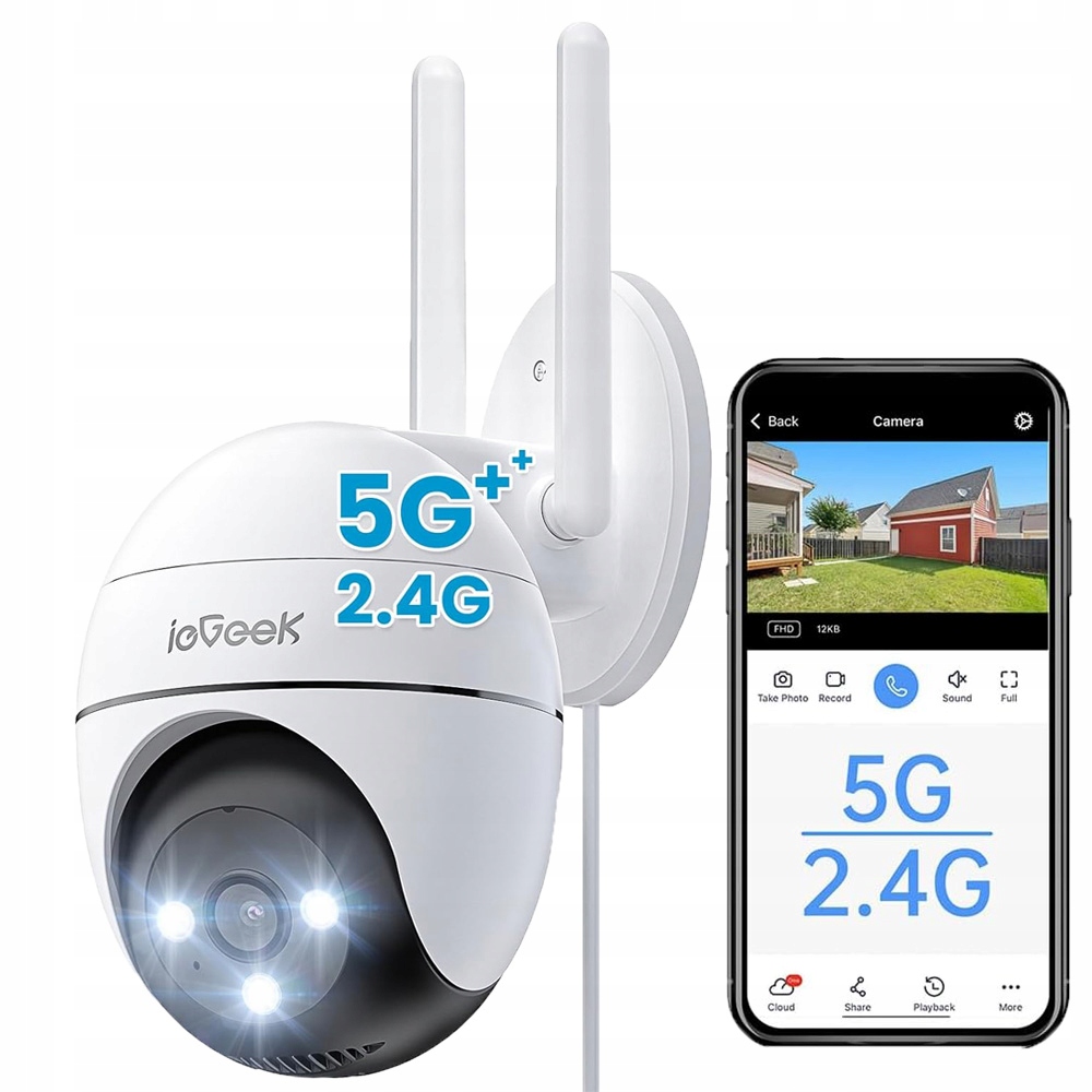 Otočná Venkovní Kamera 3MPx 2K Ultra Hd Ip WiFi 4xZOOM Detekce 3MP