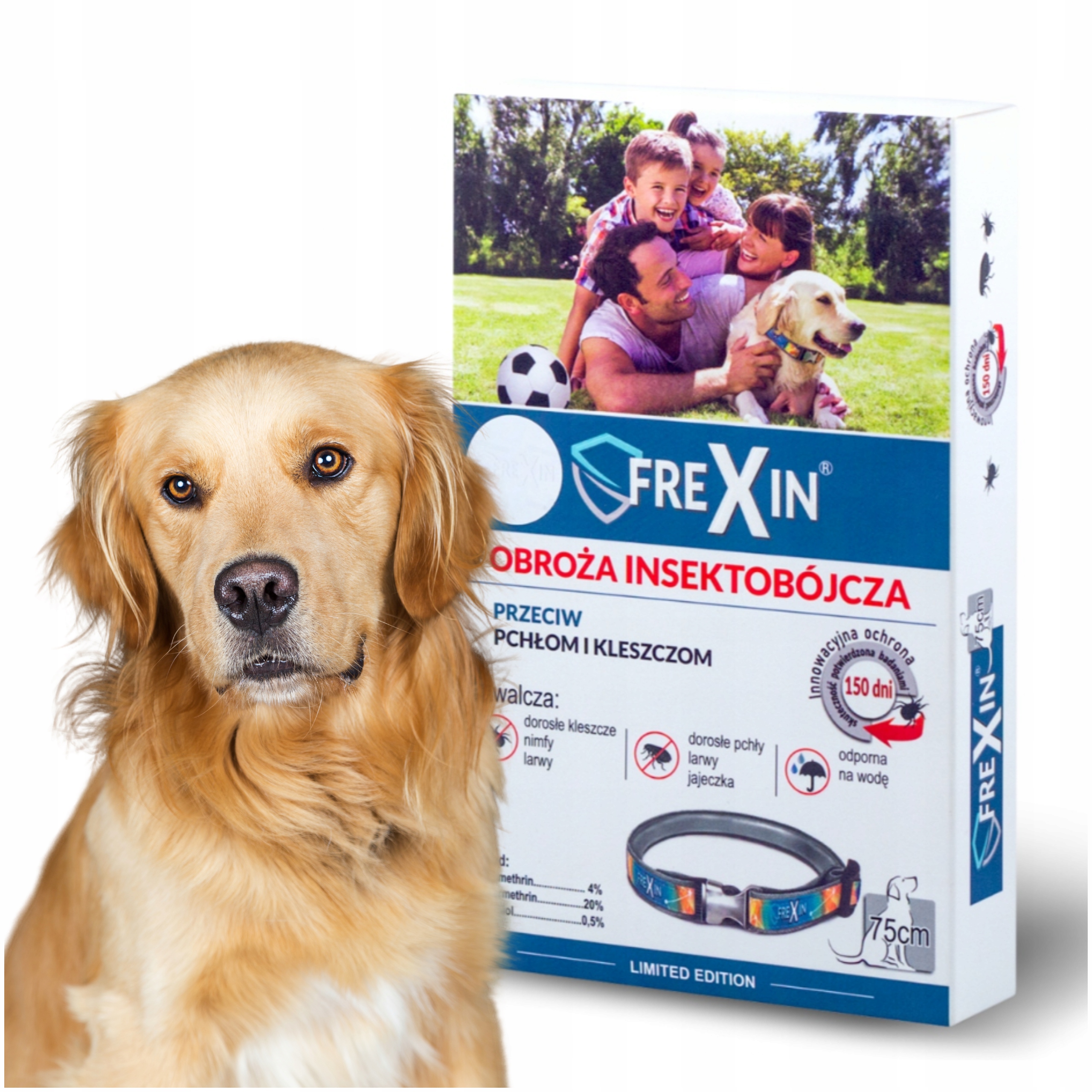 Levně Insekticidní obojek pro psy proti blechám a klíšťatům 75 cm Frexin