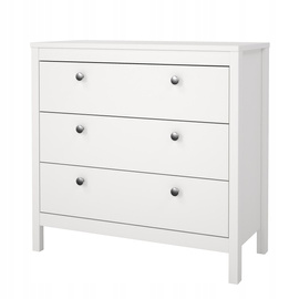 Komoda Madrid Tvilum 82 cm 3 szuflady biała skandynawska mat