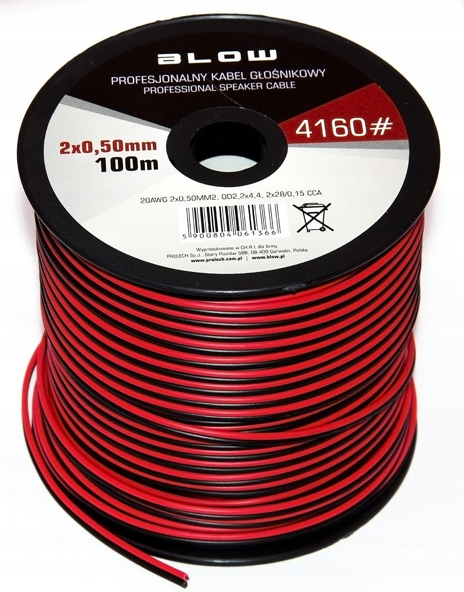 

Kabel przewód głośnikowy 2x0,5mm Cca Rb 10m