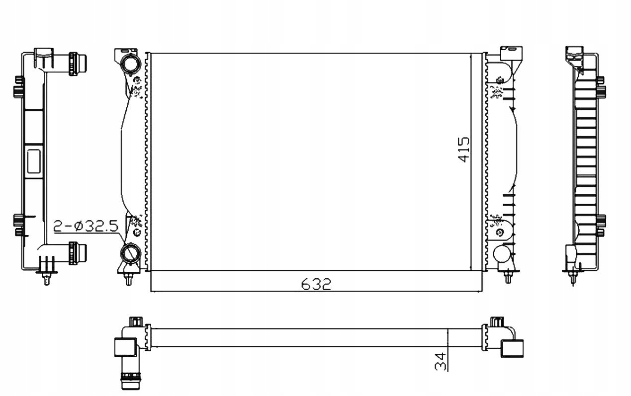 CHŁODNICA AUDI A4 00-04 1.6-2.0/1.9 TDI MAN KL+/-