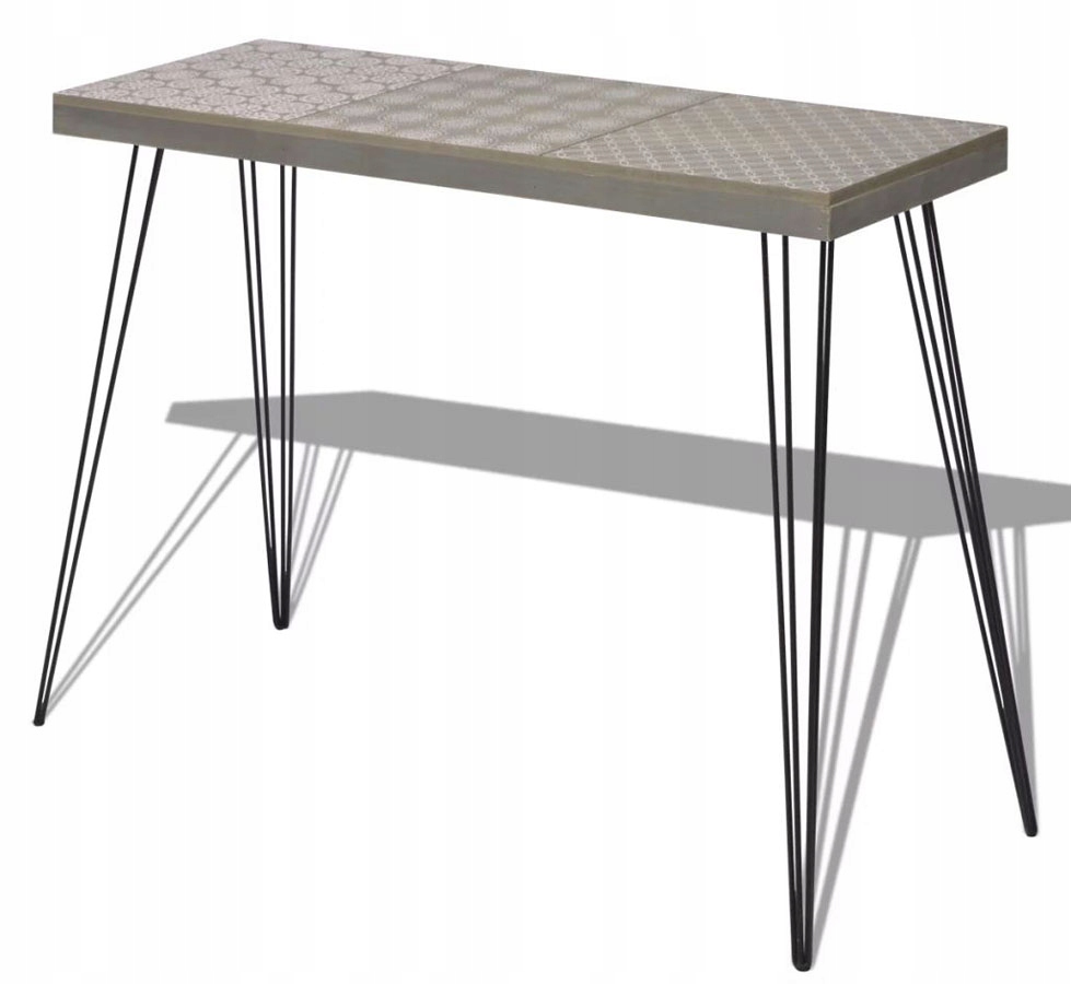 KONSOLA STOLIK Z GRUBYM BLATEM STALOWE NOGI SALON Marka Elior