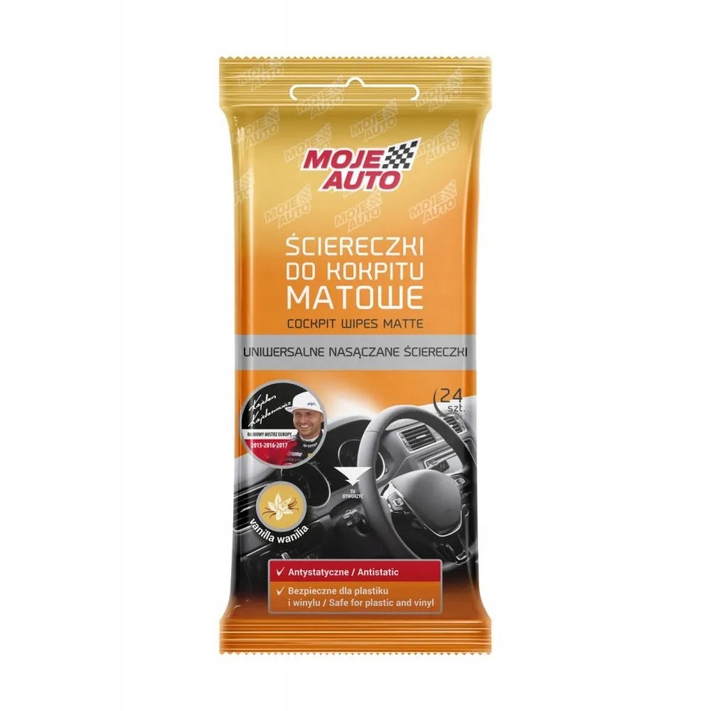 Ściereczki Do Czyszczenia Kokpitu Matowego Moje Auto Wanilia 24 szt