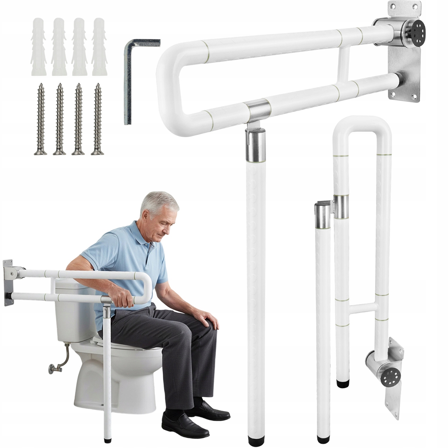 Uchwyt Składany 60CM Łazienkowy Niepełnosprawnych Dla Osób Starszych 200KG