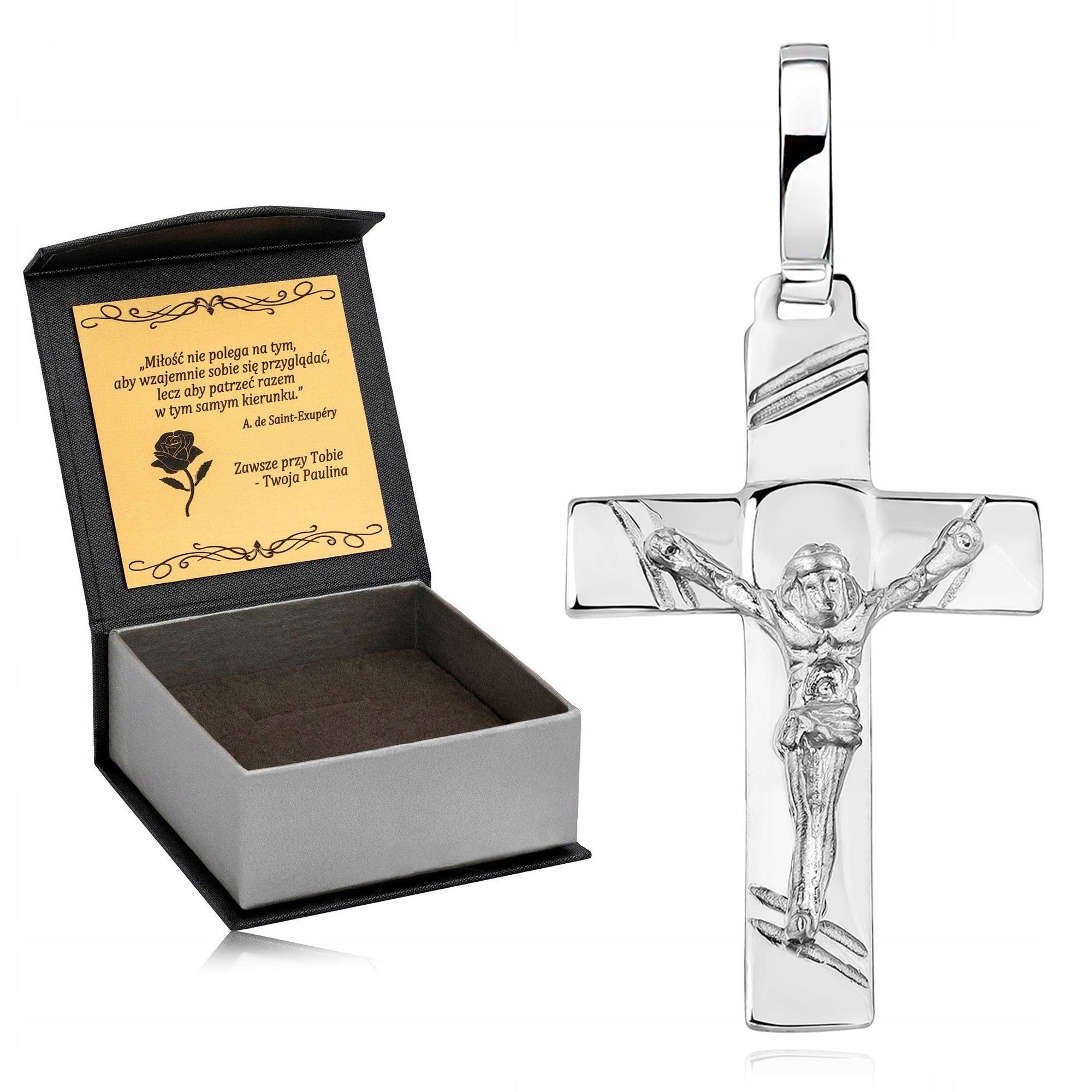 Elegantní Pánský Rhodiovaný Kříž Stříbro Pr. 925 Křížek S Ježíšem Kristem