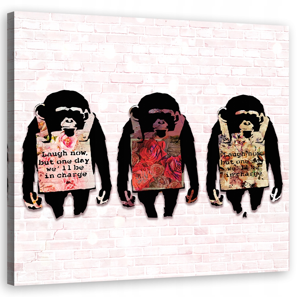 Obraz na plátně, Banksy Smějte se opice 30x30