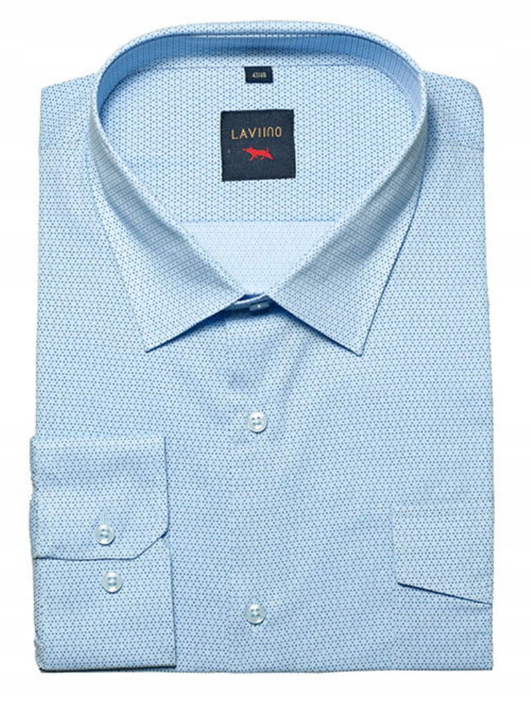 Velká elegantní košile Modrá s drobnými puntíky a vzorem